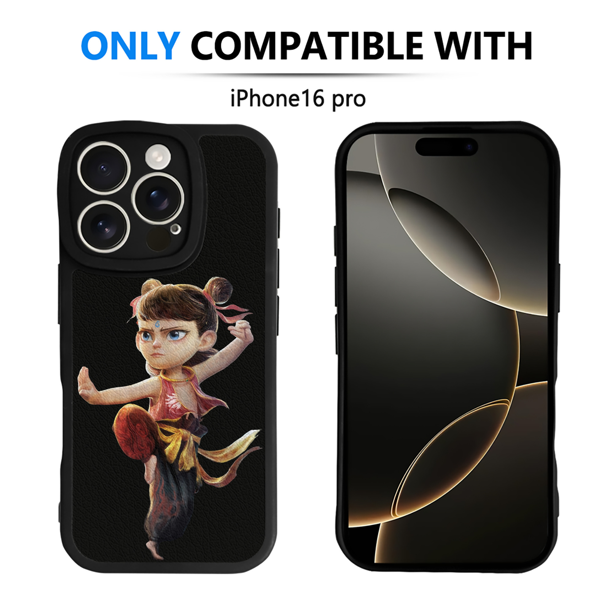 （画像用） Ne Zha 2 ナタ 魔童の大暴れ 【iPhone 16シリーズ対応】シリコンスマホケース（レザー調） 材質：シリコン